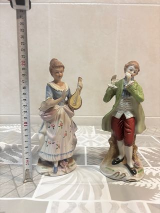 Figuras de cerámica pareja antigua