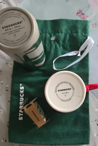 Lote Starbucks: Taza, Termo, Llavero y bolsa.