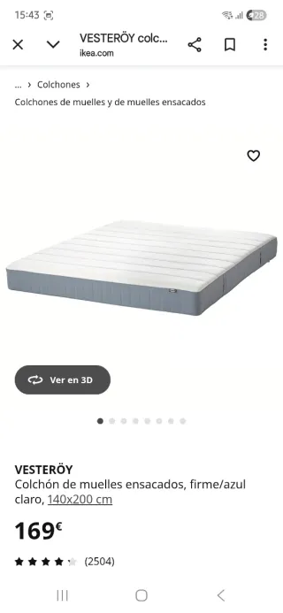 Estructura de cama NEIDEN pino 140x200