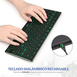 Rii K09 Teclado Inalámbrico Bluetooth, Teclado de