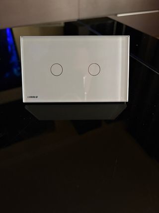 Interruptor Doble Cristal Blanco LIVOLO