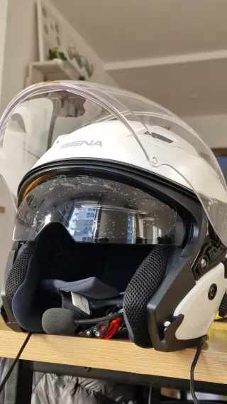 Casco Moto Blanco Sena