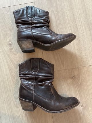 Botines de piel marrones número talla 40