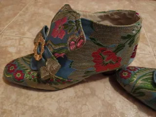 Traje de Fallera azul y multicolor