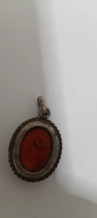 Ciondolo Ambra vera e Argento 925