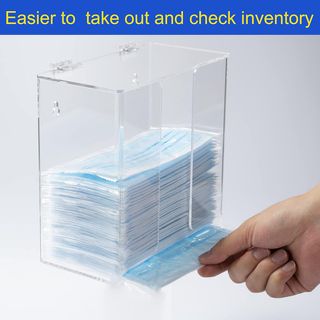 Caja dispensadora de máscara acrílica con tapa par