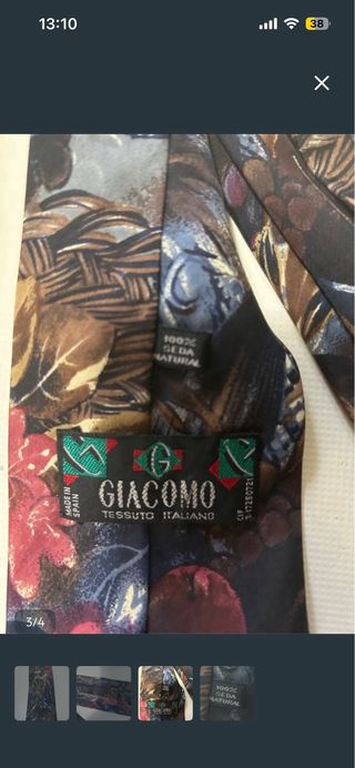 Corbata seda natural Giacomo. Hechs en Itslia