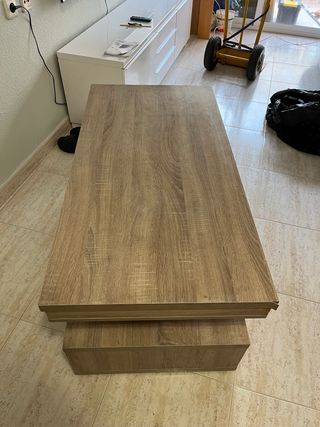 Mesa de centro elevable de madera