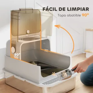 Arenero para gatos con filtro y pala