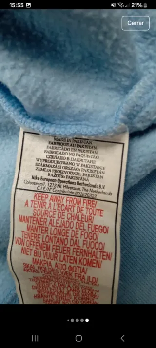 Sudadera Vintage Nike Talla L Azul