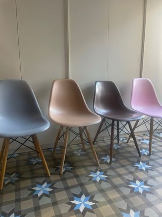 Sillas Nórdicas Patas Madera Colores