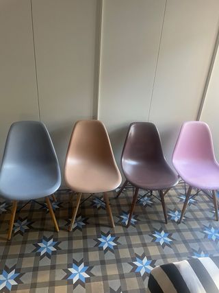 Sillas Nórdicas Patas Madera Colores