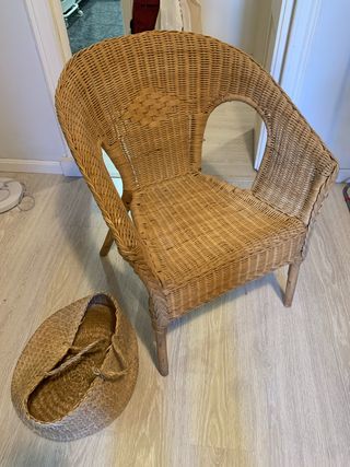 Silla de ratán estilo vintage