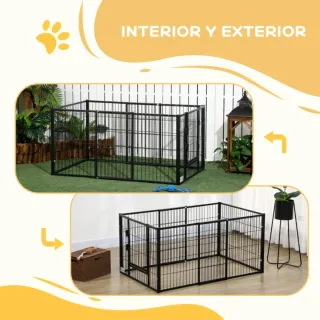 Parque para perros negro metal