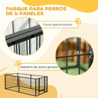 Parque para perros negro metal