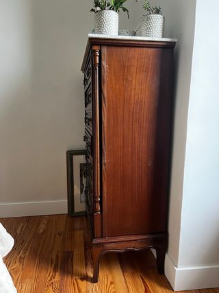 Cajonera madera con tapa mármol