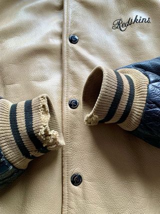 Chaqueta Redskins vintage de cuero estilo varsity