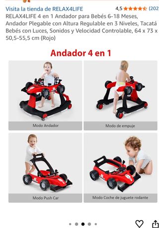 Andador 4 en 1 Relax4life Rojo