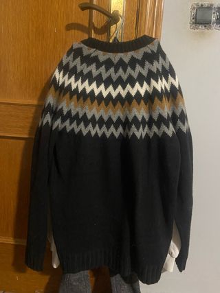 Jersey negro con estampado zig-zag