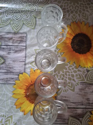 Set de 5 vasos de vidrio