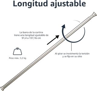 Barretta regolabile per tende doccia Amazon Basics senza foratura