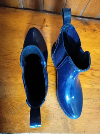 #Z15. Botas de Agua Estilo Chelsea Azul Marino