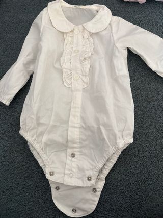 Conjunto bebé niña: Peto y blusa