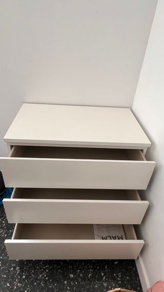 Cómoda 3 cajones blanca madera