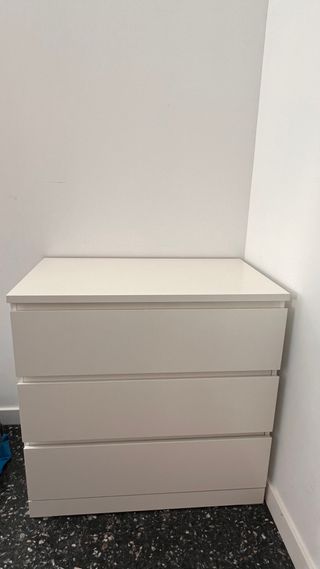 Cómoda 3 cajones blanca madera