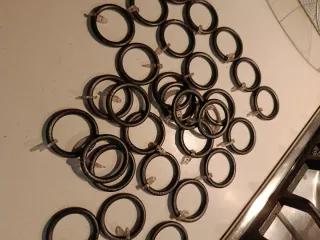 30 anelli per bastone tende ferro nero