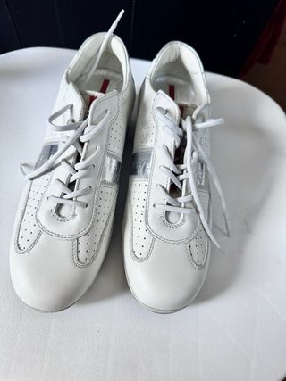 Zapatillas Prada Mujer Blancas y Plateadas