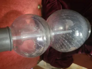 Sifón antiguo raro de vidrio