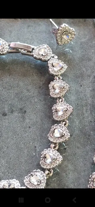 Conjunto replica Corazones Plata