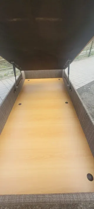 Canapé de 90cm beige y marrón