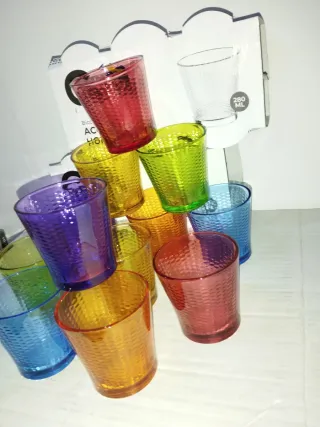 12 Bicchieri Acqua Colorati Vetro