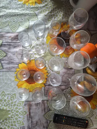 Juego de copas de cristal