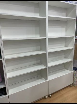 Librería blanca con cajón 80x30x202 cm c/u