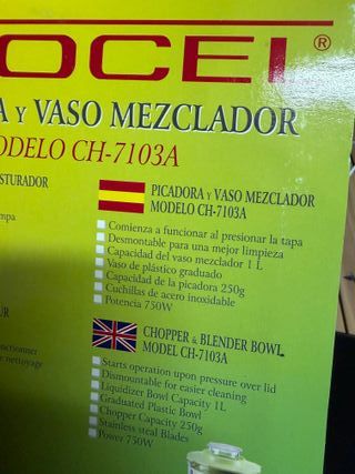 PICADORA ELÉCTRICA JOCEL CH-7103A, JARRO MISTURADOR 1 LITRO , 750 W