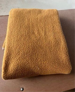 Lote 4 mantas tejido naranja y amarillo