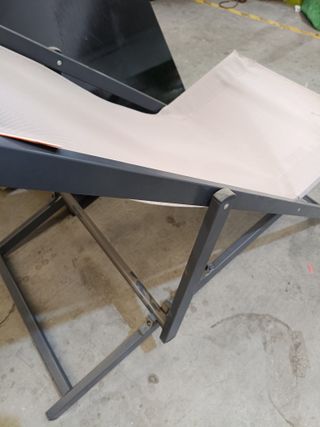 Tumbona plegable Pliante, aluminio gris antracita 100x79x58