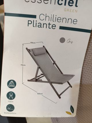 Tumbona plegable Pliante, aluminio gris antracita 100x79x58