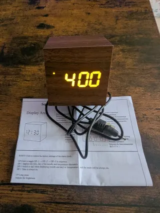 Reloj Digital LED Madera