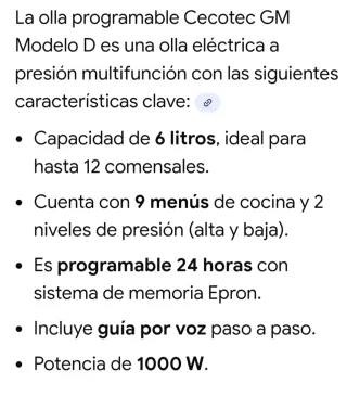Olla programable de cecotec GM Modelo D