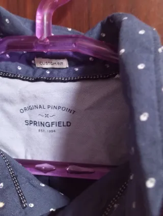 Camisa Springfield Hombre Azul/Blanco Estrenar