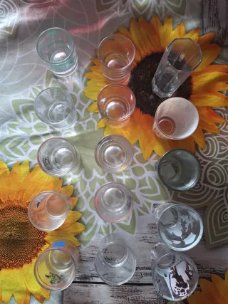 Lote de vasos de chupito decorados