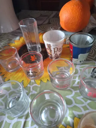 Lote de vasos de chupito decorados