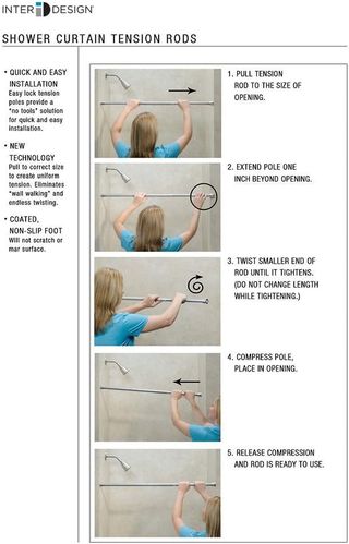 Barra per tende doccia iDesign, supporto regolabile