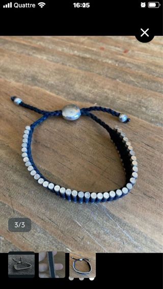 Pulsera ajustable con cuentas y cierre