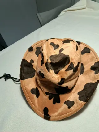 Sombrero Cowboy Estampado Vaca Marrón y Negro