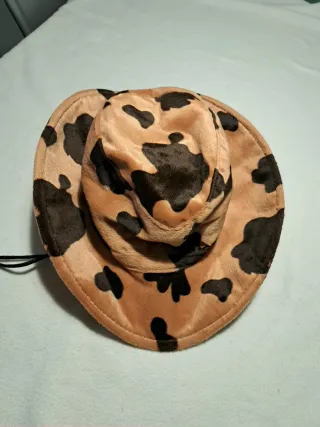 Sombrero Cowboy Estampado Vaca Marrón y Negro